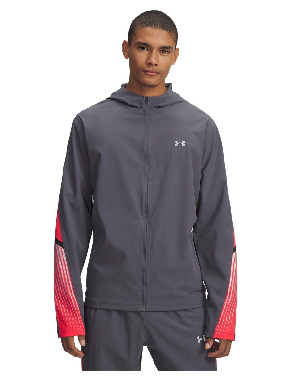Chamarra para correr ua velociti storm hooded de hombre