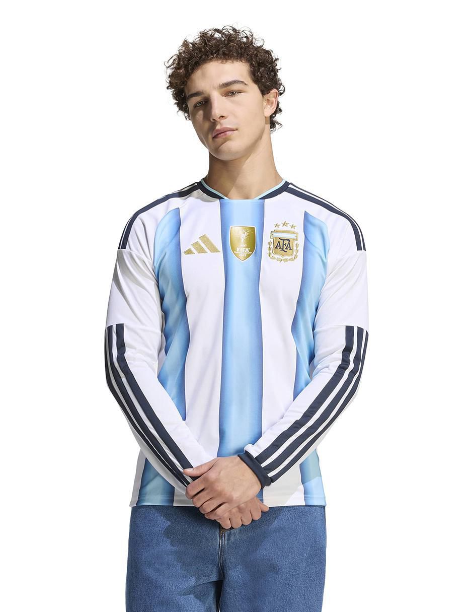 Jersey de Selección de fútbol de Argentina local manga larga para hombre Jersey de Selección de fútbol de Argentina local manga larga para hombre