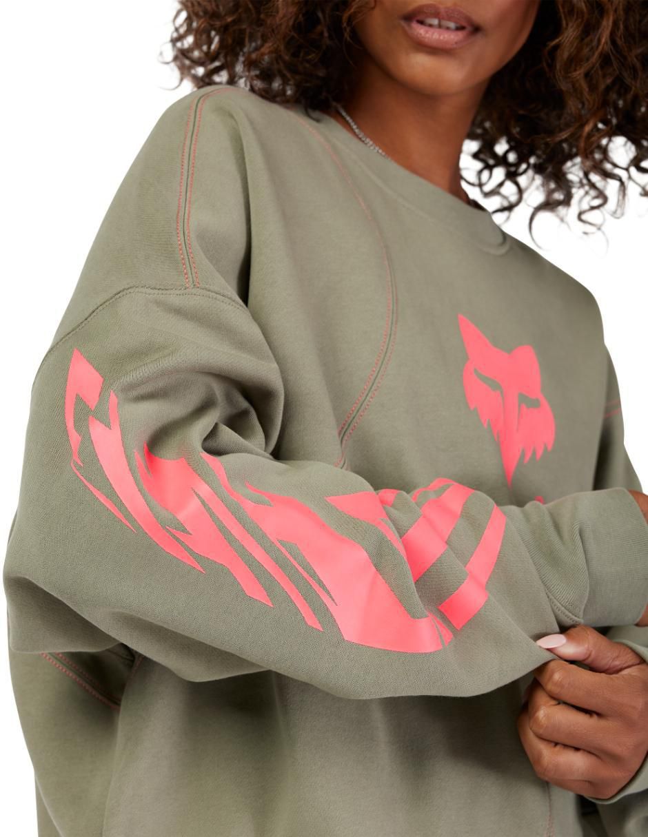 Sudadera Fox Racing Crew Oversized Elevated para mujer