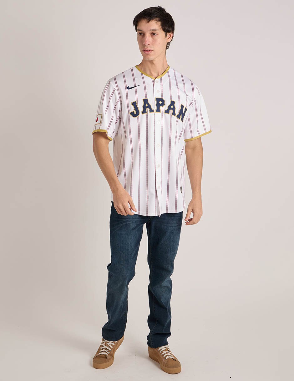 Jersey de wbc local de manga corta mlb game para hombre