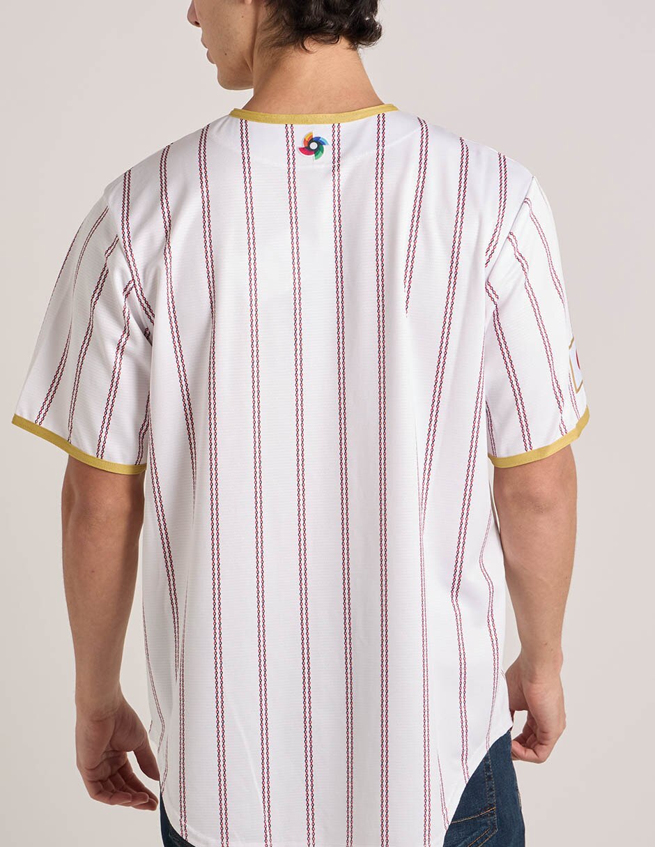 Jersey de wbc local de manga corta mlb game para hombre