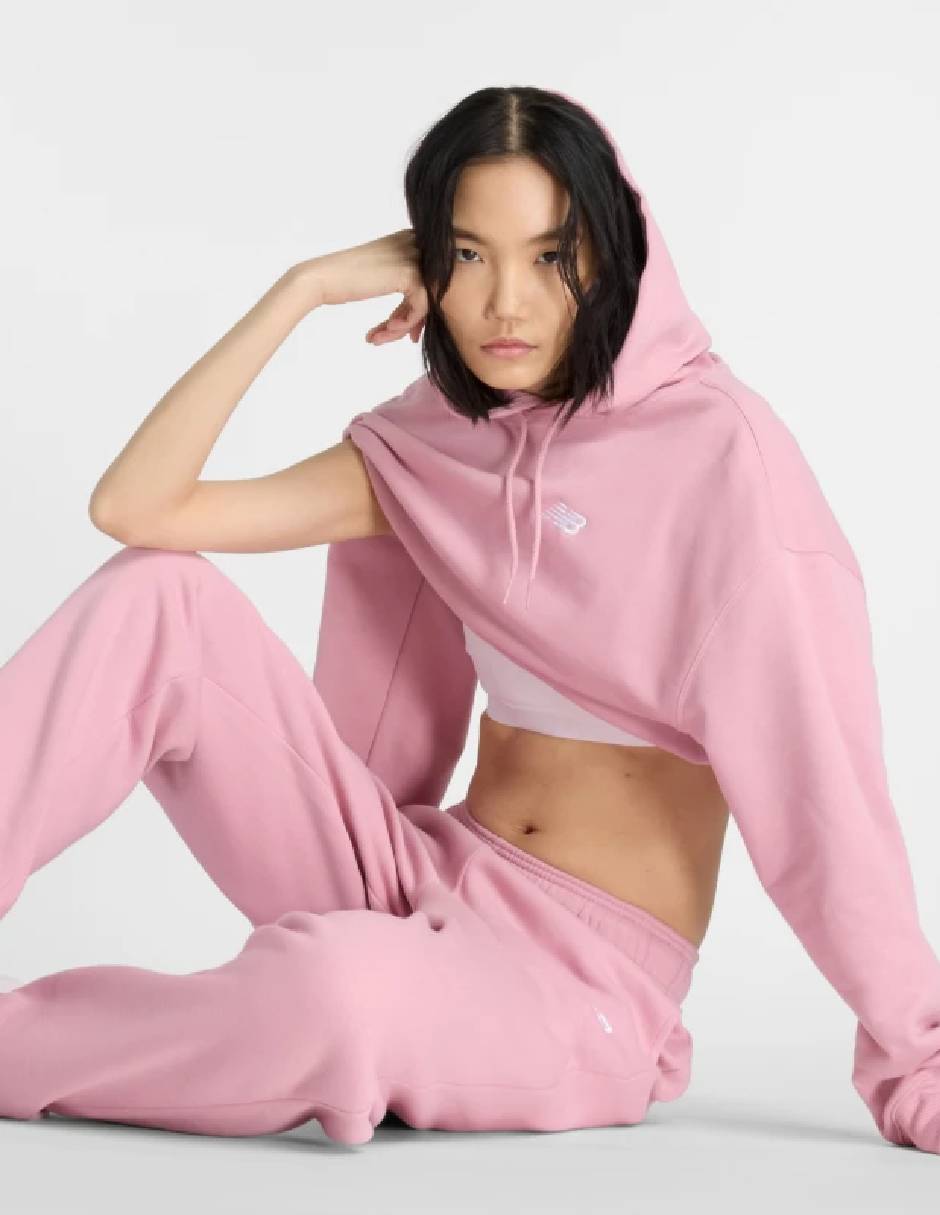 Sudadera New Balance con capucha y bolsa para mujer