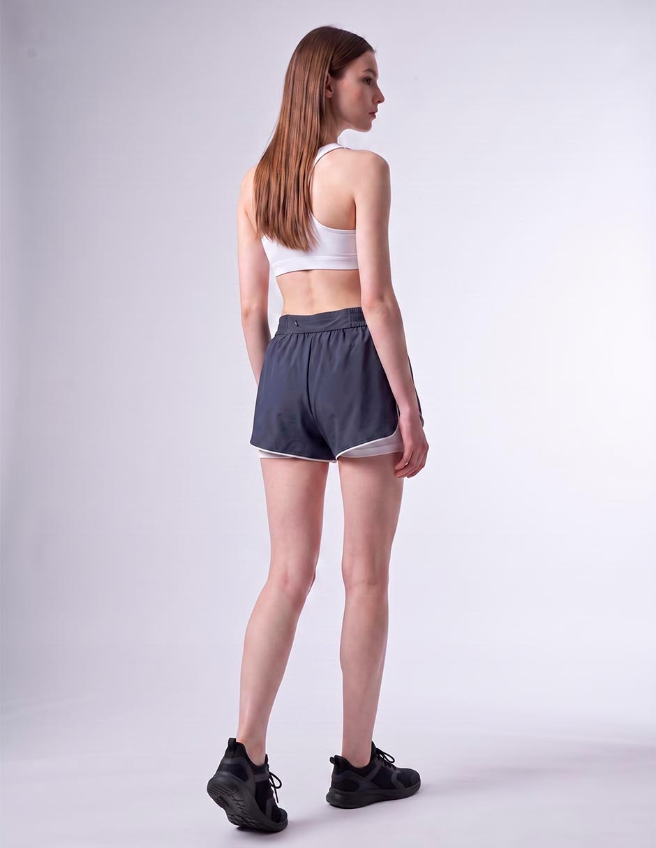 Short efecto doble prenda para raqueta mujer 4