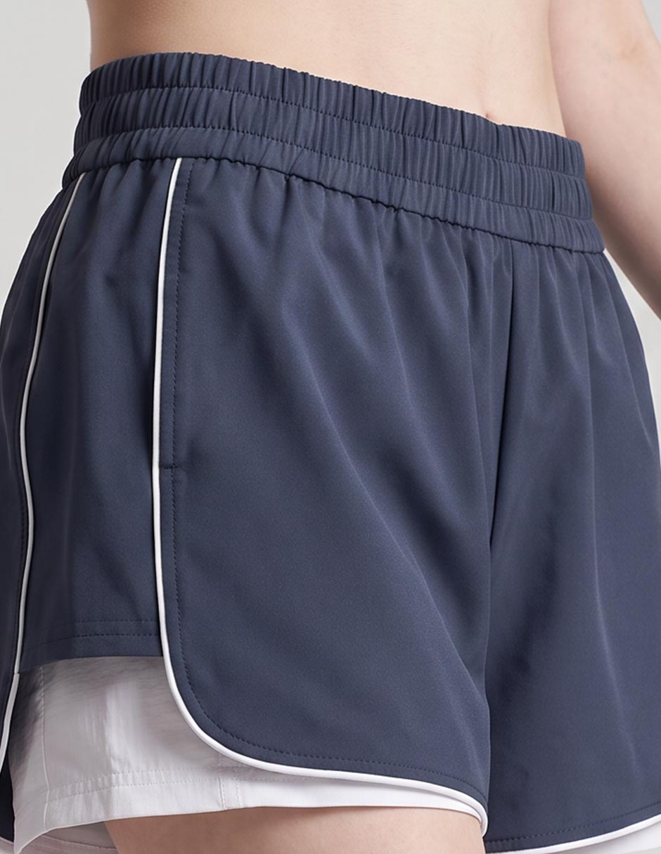 Short efecto doble prenda para raqueta mujer 2