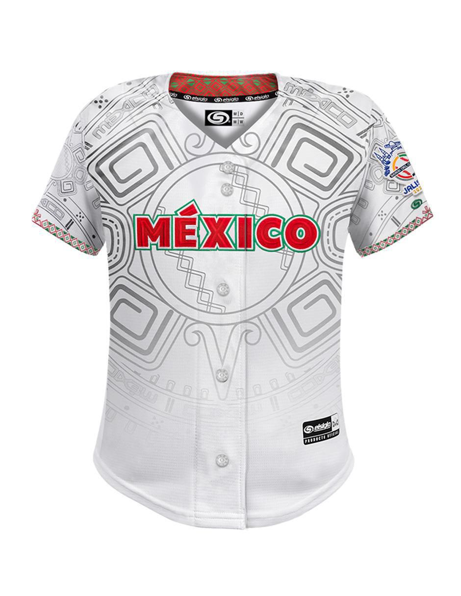 Jersey de mexico caribbean series conmemorativo de manga corta game para mujer Jersey de mexico caribbean series conmemorativo de manga corta game para mujer