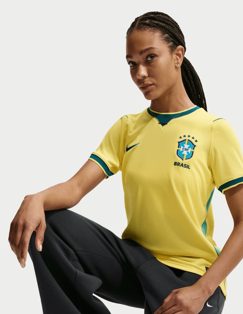 Jersey de selección de Fútbol de Brasil local manga corta Nike para mujer