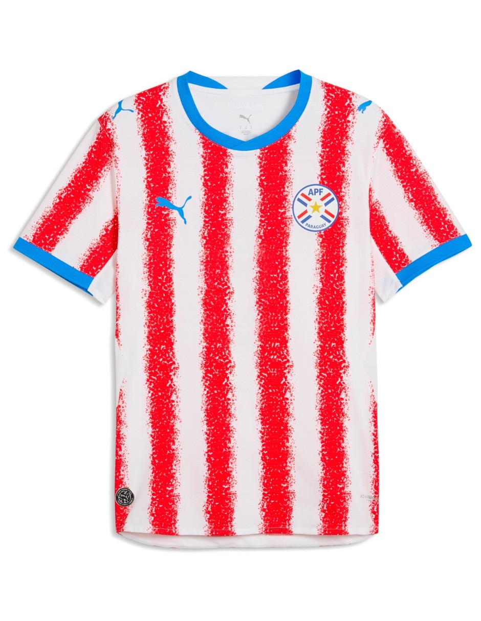 Jersey de Selección de Fútbol de Paraguay local manga corta Mundial Puma fan para hombre