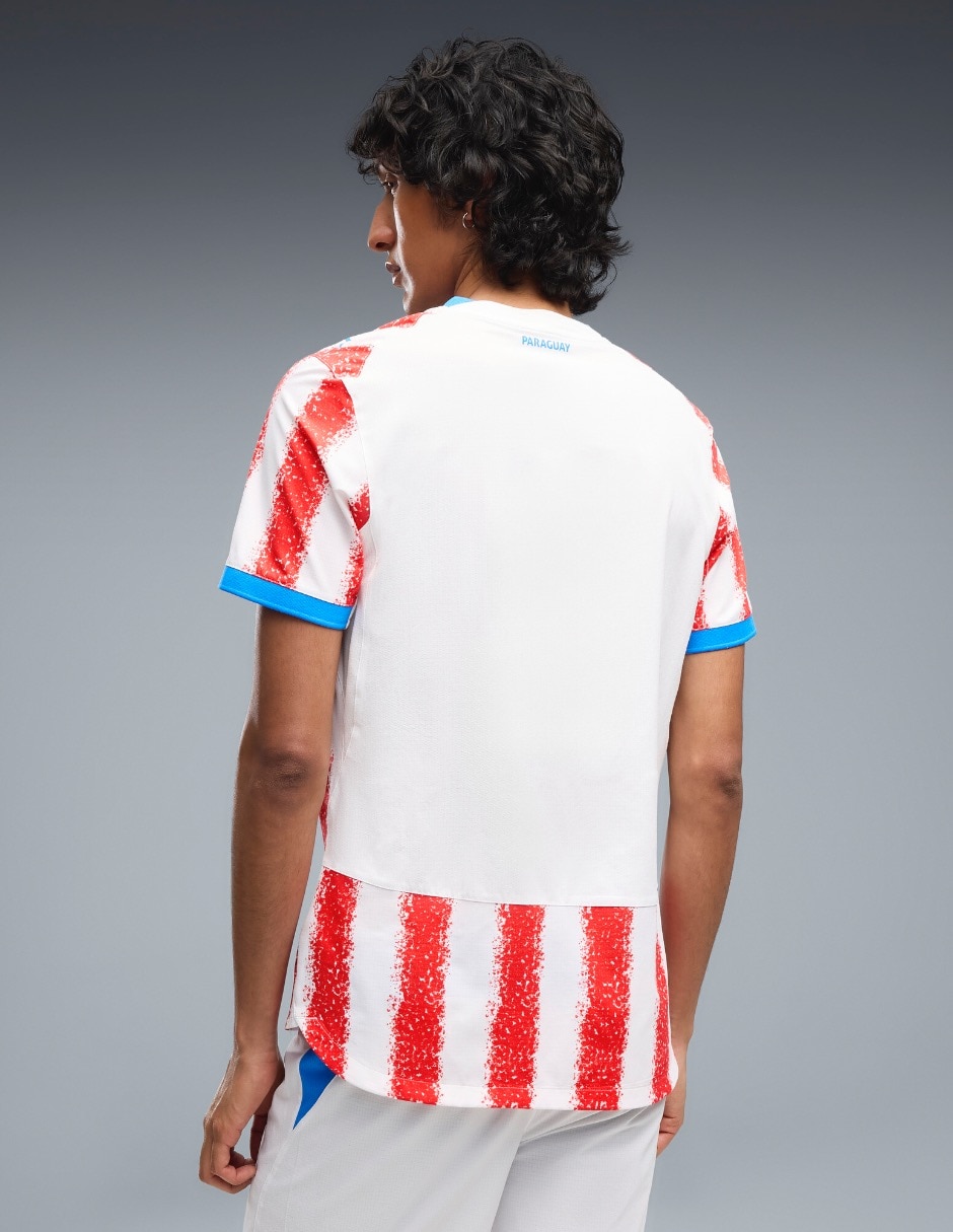 Jersey de Selección de Fútbol de Paraguay local manga corta Mundial Puma fan para hombre