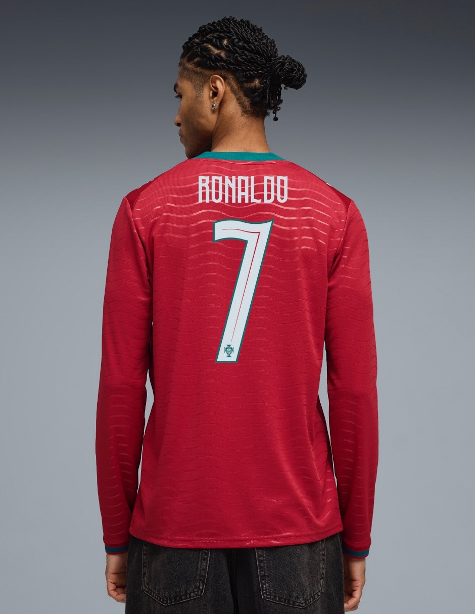 Jersey de Selección de fútbol de Portugal local de Ronaldo manga larga para hombre