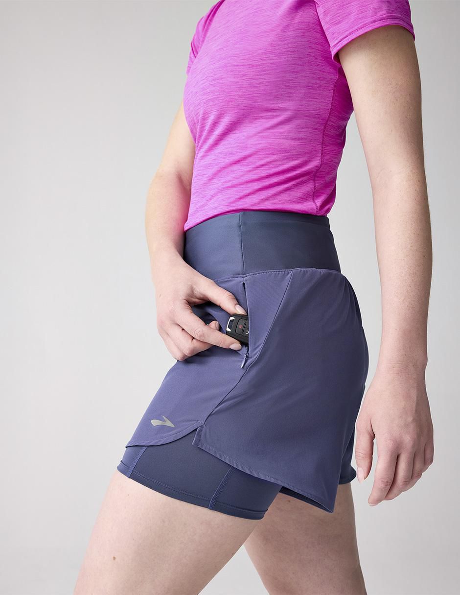 Short calzón de malla integrado para correr mujer Short calzón de malla integrado para correr mujer