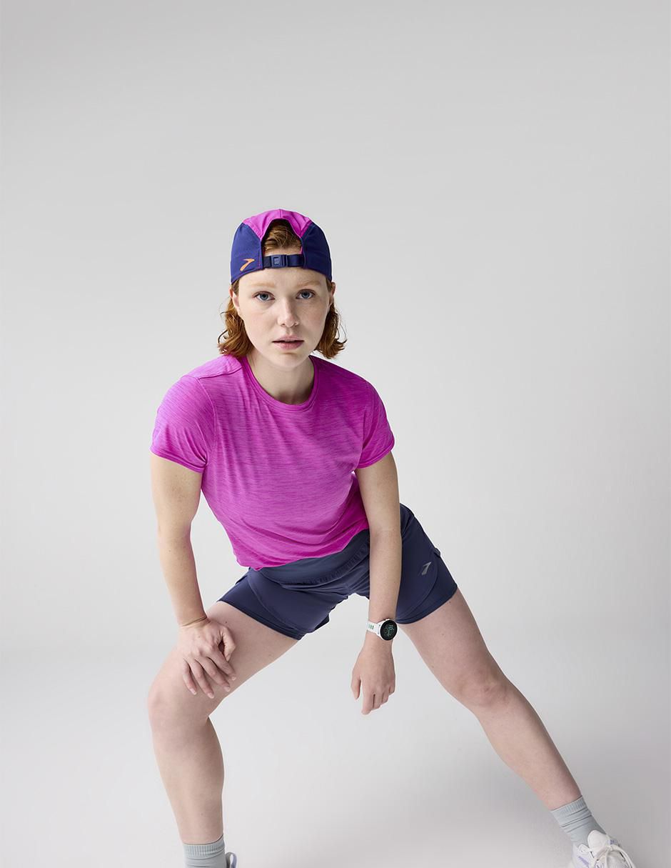 Short calzón de malla integrado Brooks para correr mujer