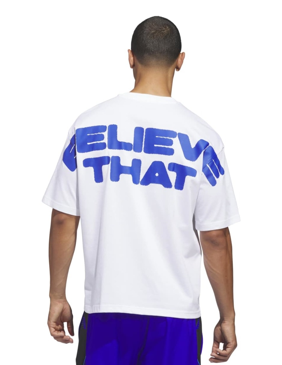 Playera deportiva para básquetbol Adidas de hombre