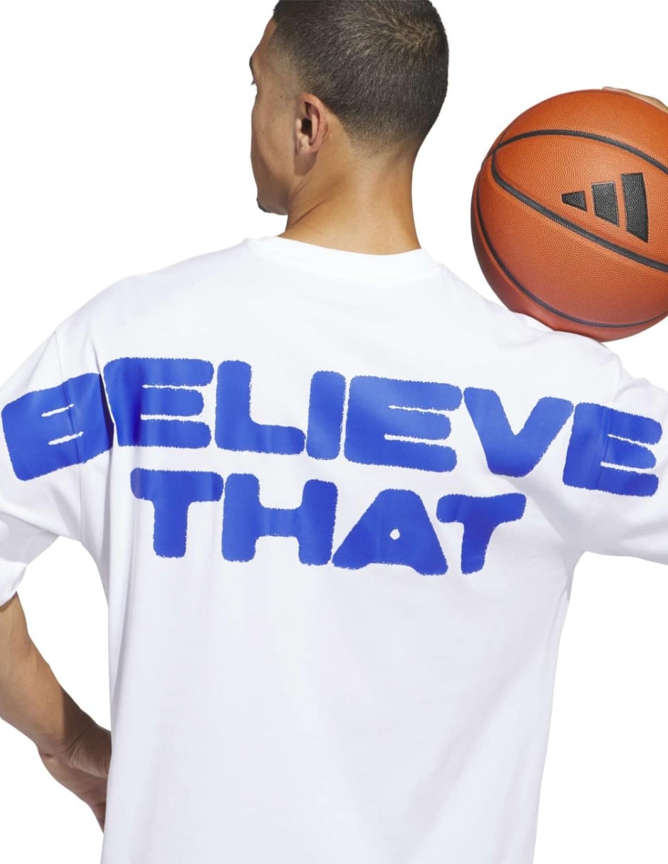 Playera deportiva para básquetbol Adidas de hombre
