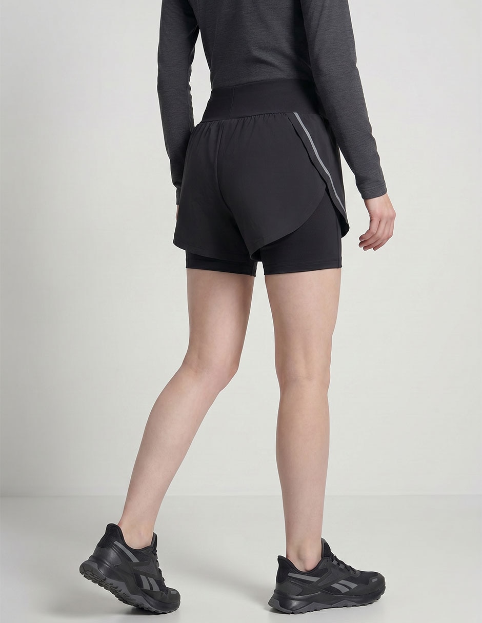 Short Con Malla Sin Diseño Para Correr Mujer 2