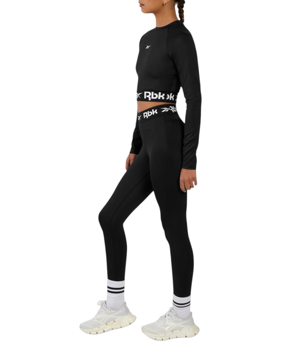 Malla Compresi—n Alta Reebok Core Fitness Training Ruched Legging Compresi—n Alta Para Mujer