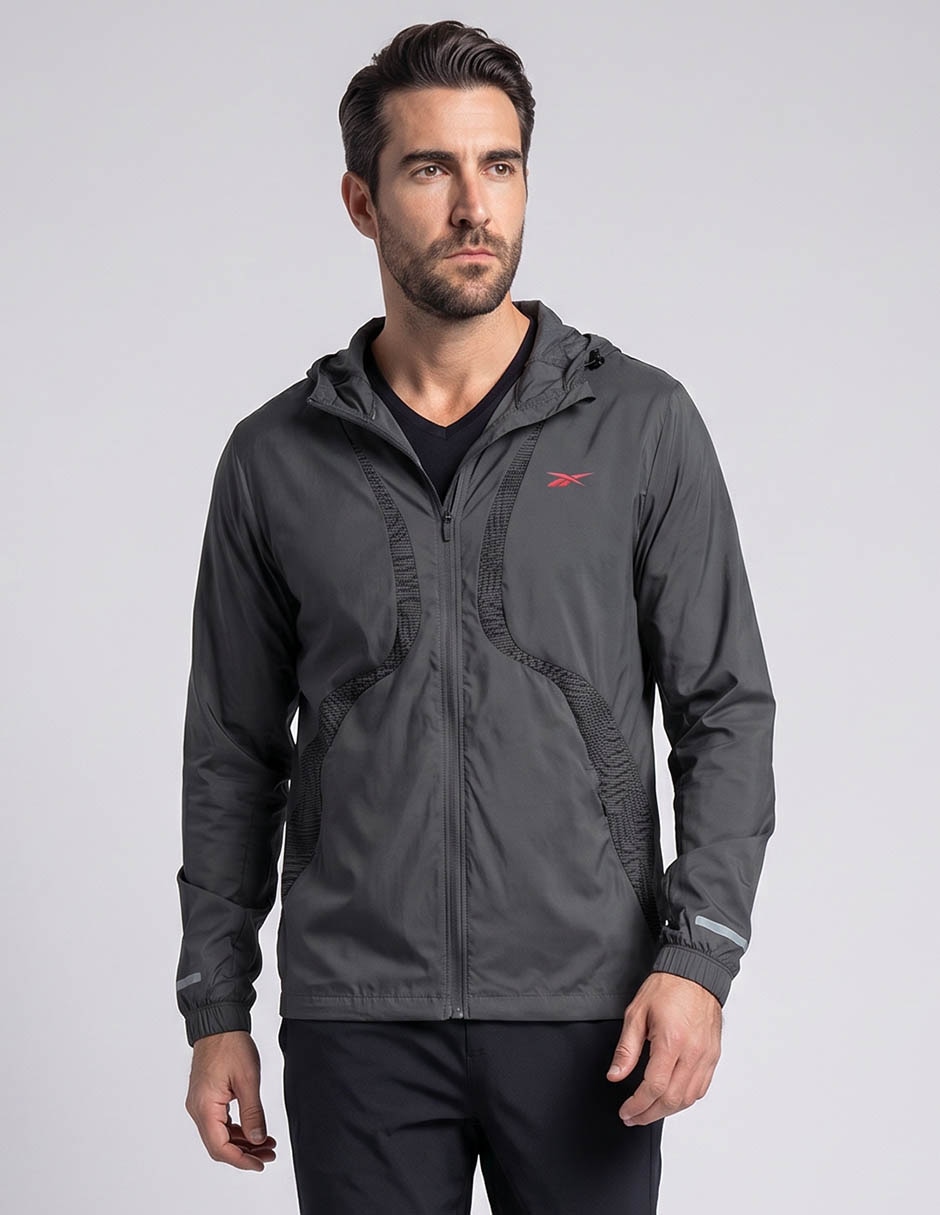 Chamarra para correr Reebok de hombre