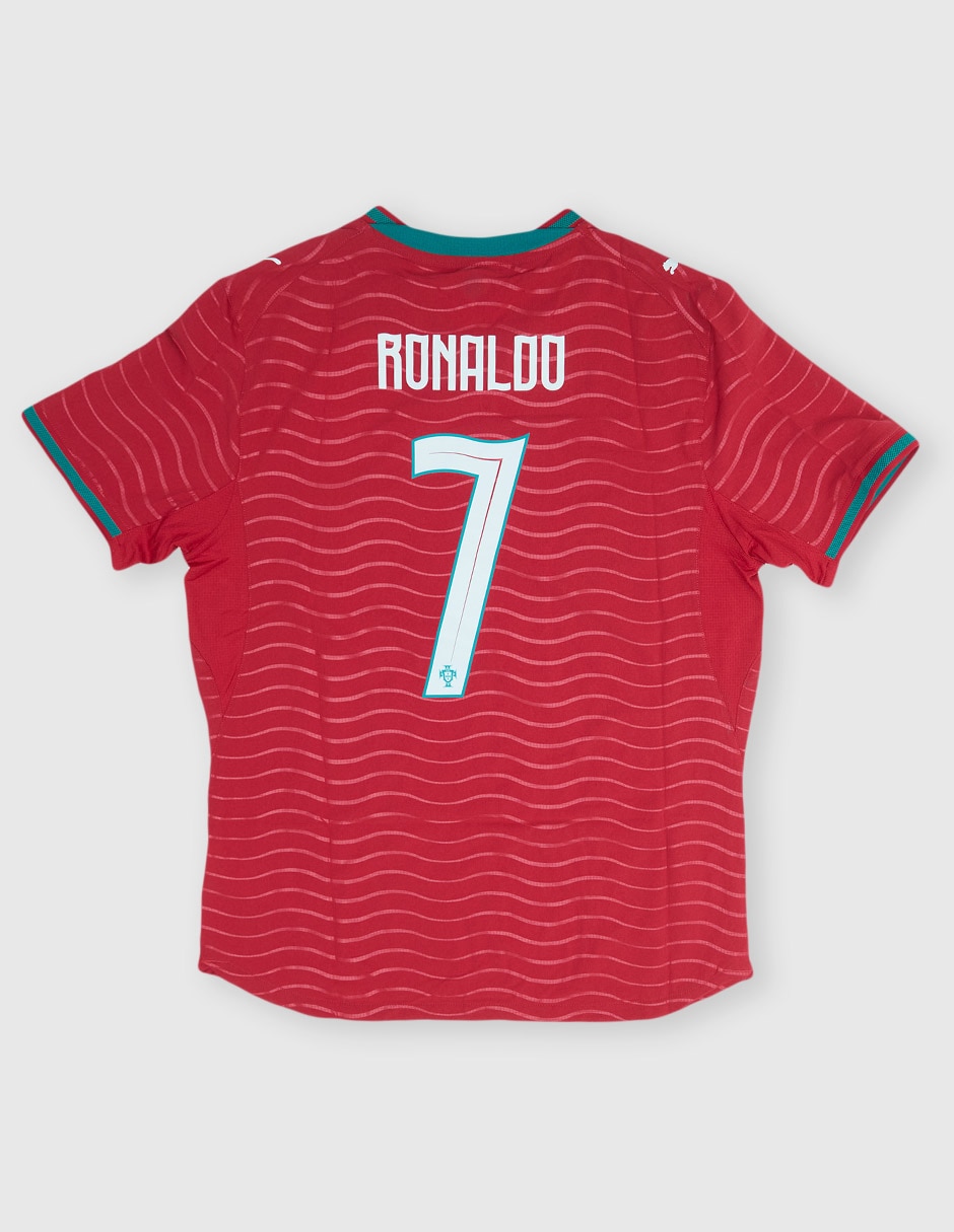 Jersey De Selección De Fútbol De Portugal Local De Ronaldo Manga Corta Mundial Puma Jugador Para Hombre
