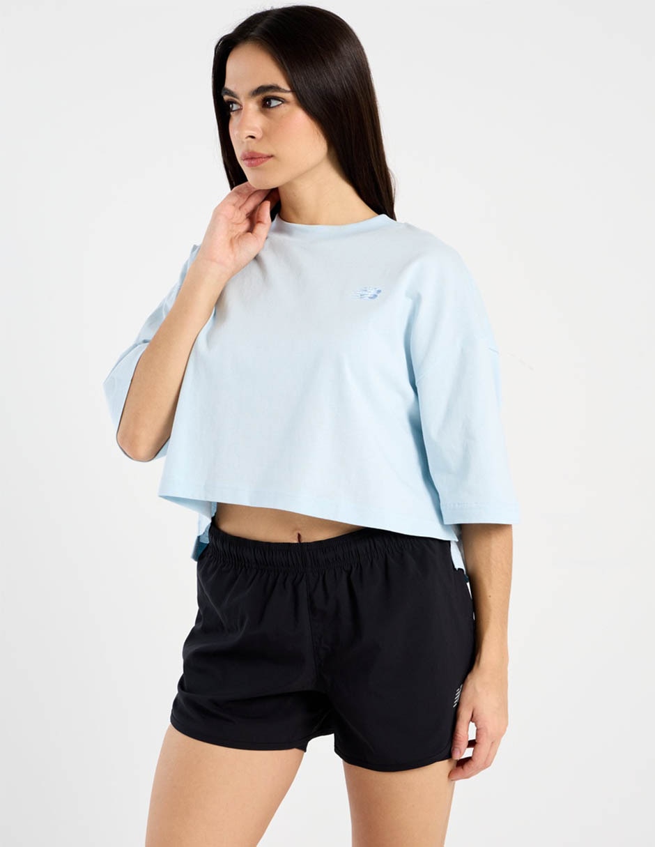 Short efecto doble prenda para correr mujer