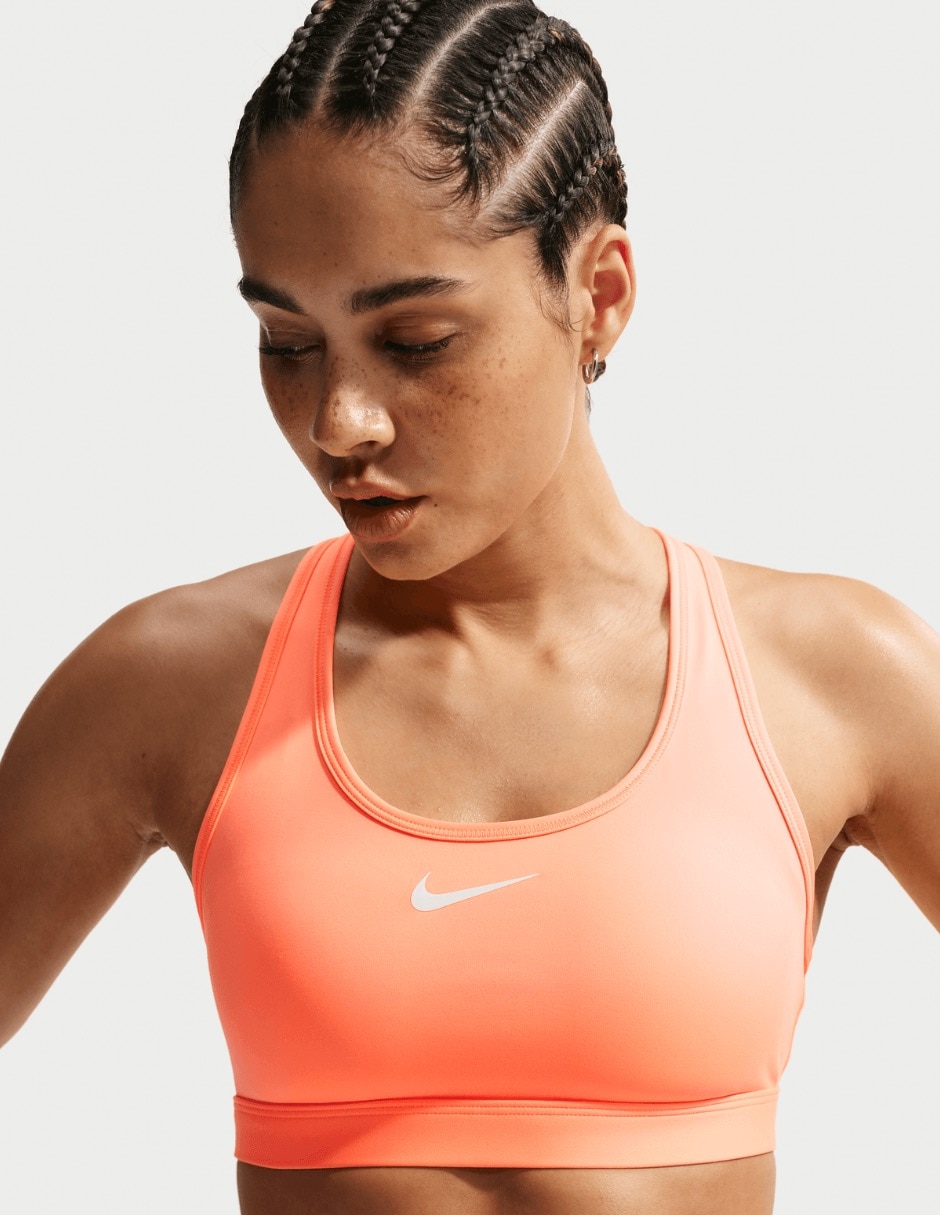 Top deportivo Nike W Nk Swsh Med Spt Bra para entrenamiento mujer