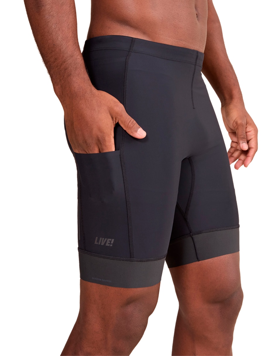 Short biker Live con bolsillos multidisciplina hombre