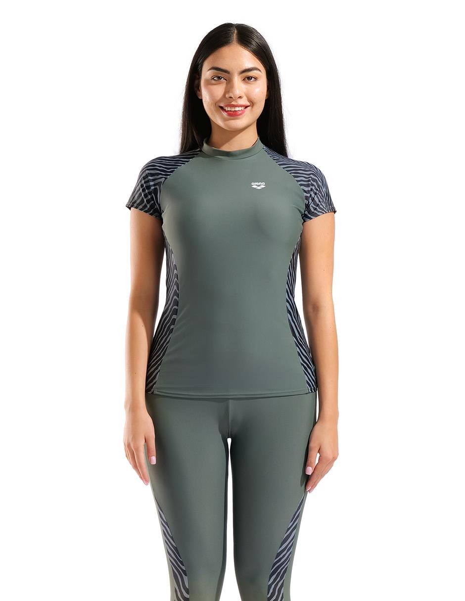 Wetshirt estampado liso para mujer