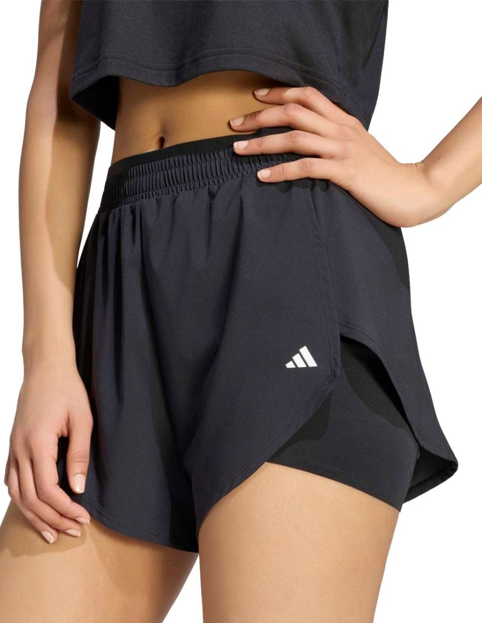 Set short/short efecto doble prenda adidas para entrenamiento mujer