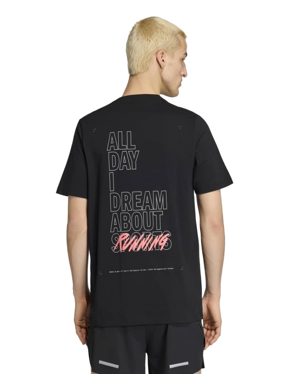 Playera deportiva para correr Adidas de hombre