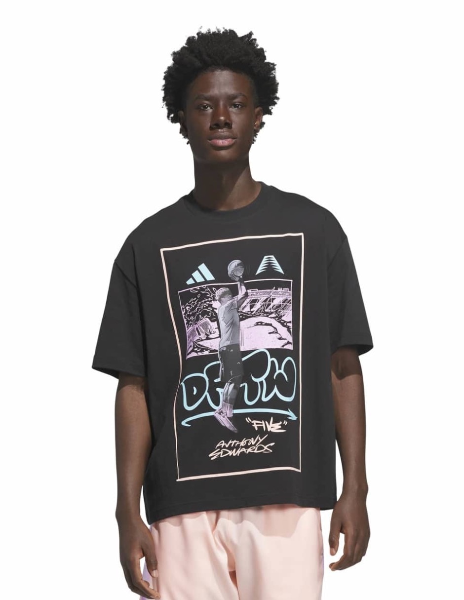 Playera deportiva para básquetbol adidas para hombre