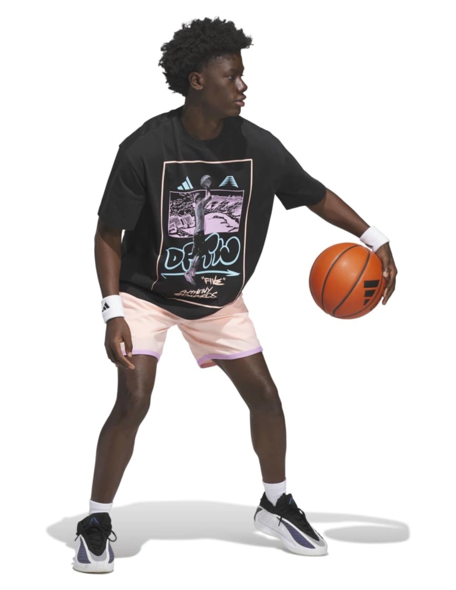 Playera deportiva para básquetbol adidas para hombre
