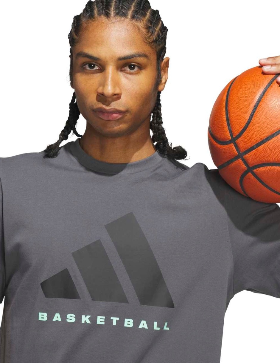 Playera deportiva para básquetbol Adidas de hombre
