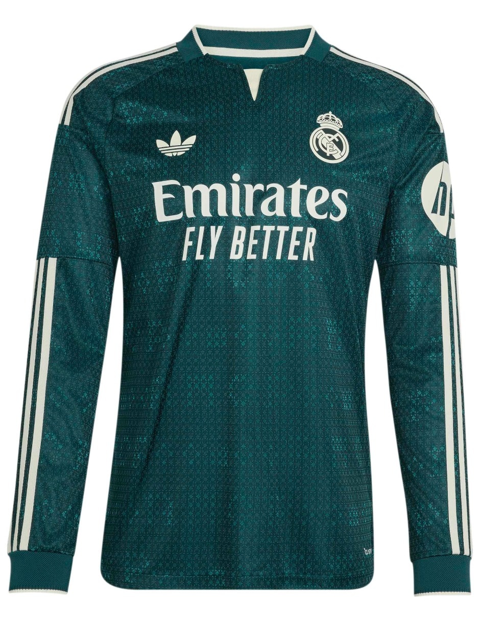 Jersey de Real Madrid Club de fútbol Tercer equipo manga larga para hombre 2