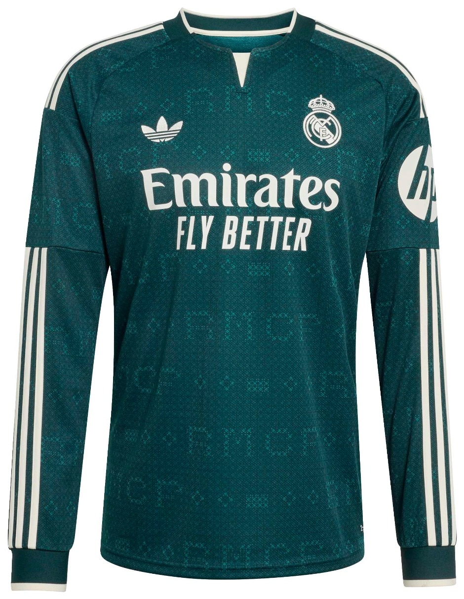 Jersey de Real Madrid Club de fútbol Tercer equipo manga larga para hombre 4