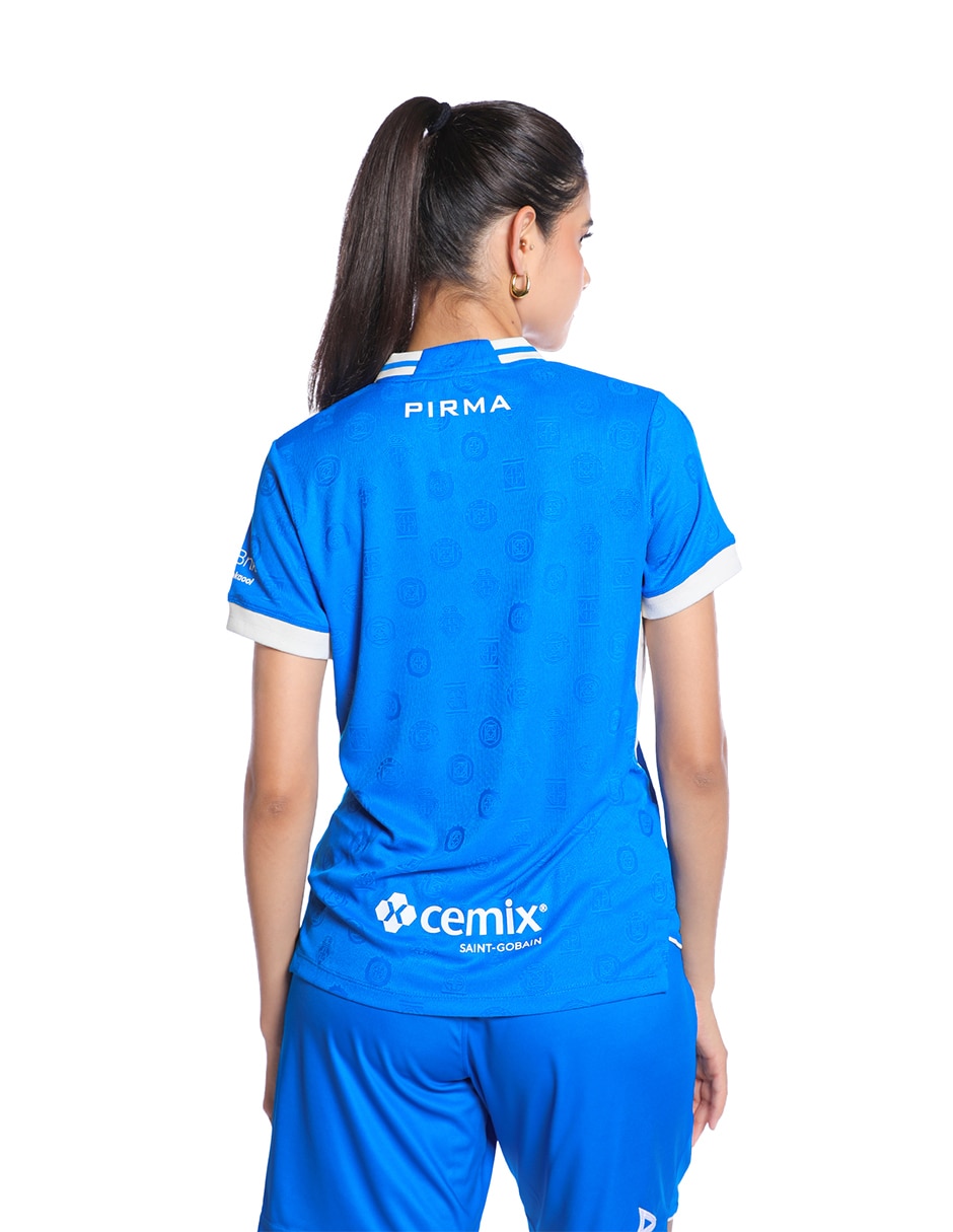 Jersey de club de fútbol cruz azul local de manga corta fan para mujer 3