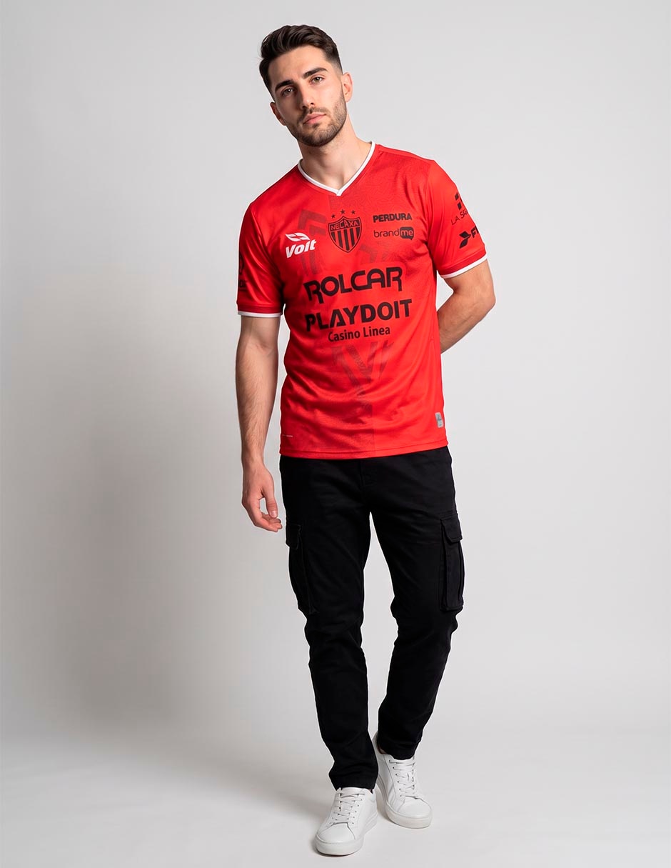Jersey de club necaxa visitante manga corta jugador para hombre