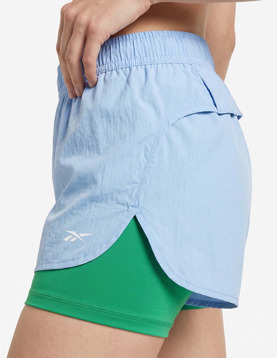 Short efecto doble prenda para entrenamiento mujer 5