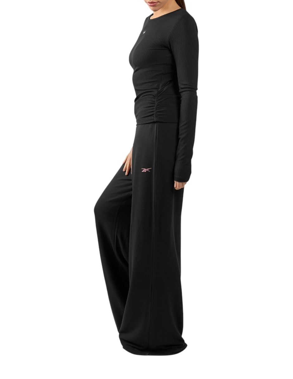 Playera deportiva para entrenamiento Reebok Rib Ruched Long Sleeve Top de mujer