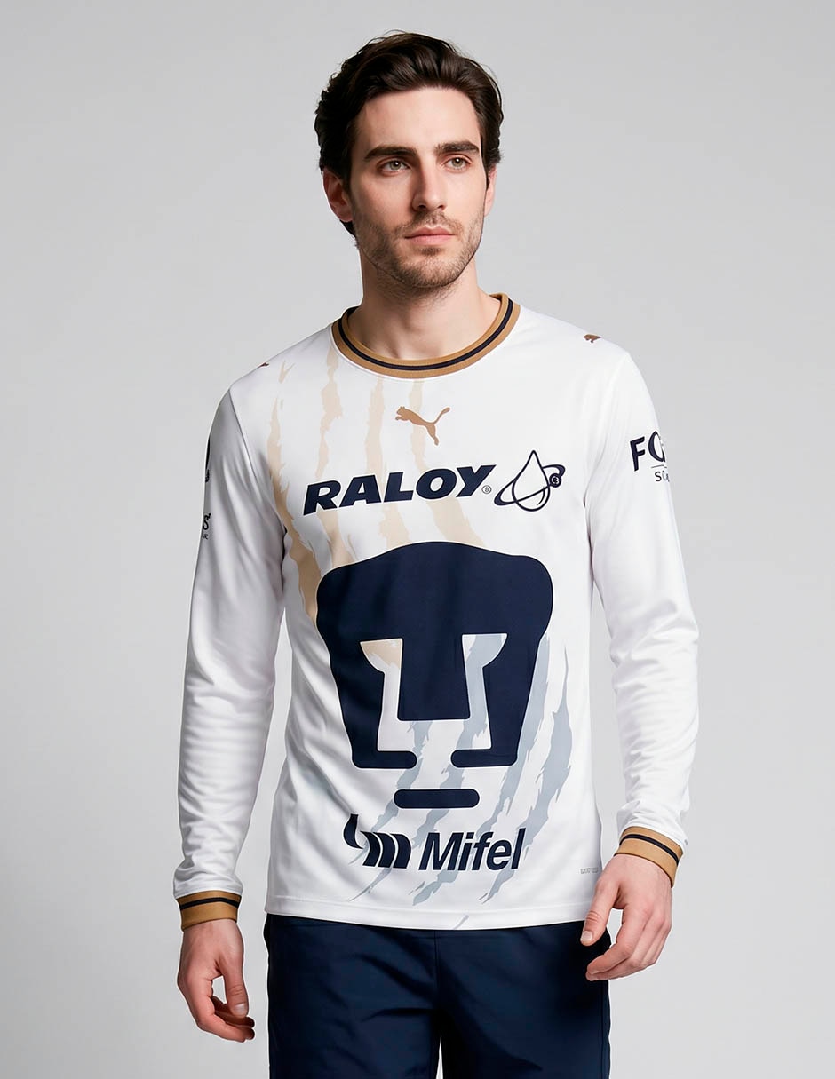 Jersey de Pumas de la UNAM visitante manga larga fan para hombre Jersey de Pumas de la UNAM visitante manga larga fan para hombre
