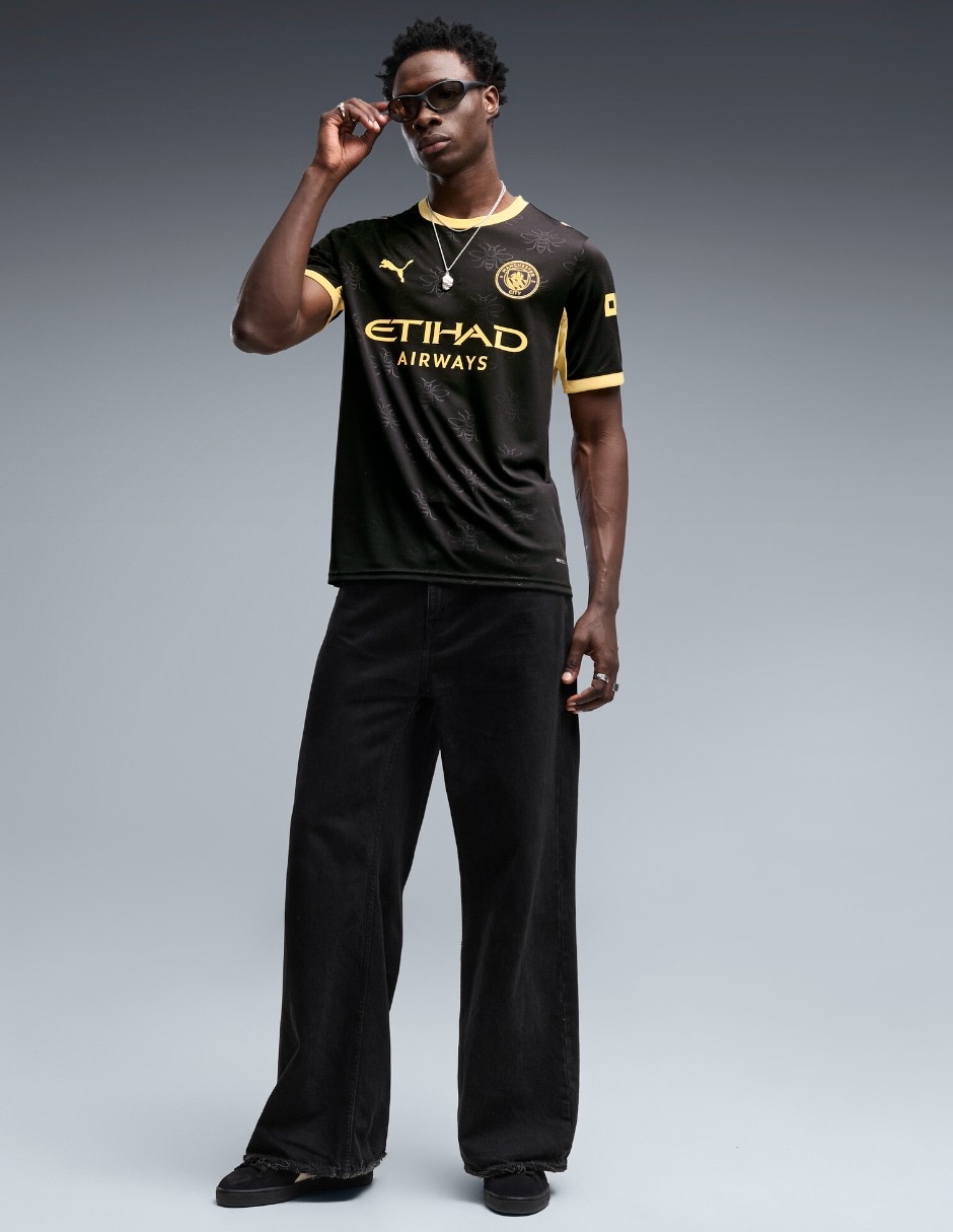 Jersey de manchester city visitante de manga corta jugador para hombre 4
