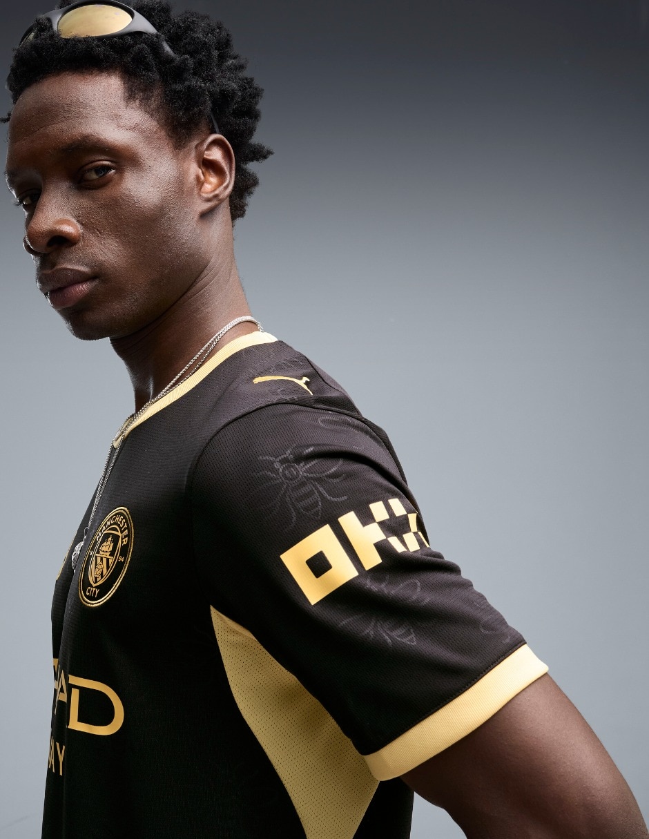 Jersey de manchester city visitante de manga corta jugador para hombre 3