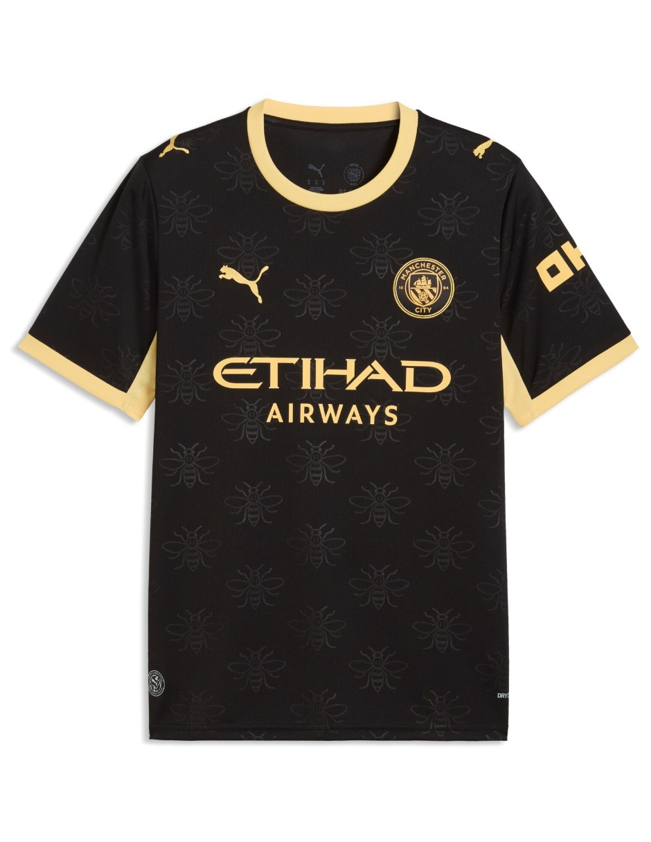 Jersey de manchester city visitante de manga corta jugador para hombre 6