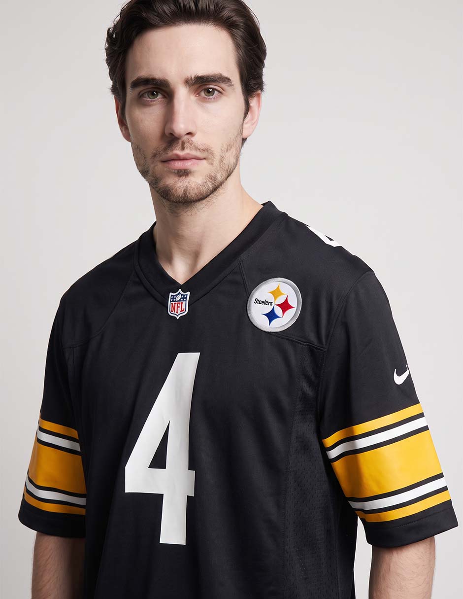 Jersey de pittsburgh steelers manga corta jugador para hombre 3