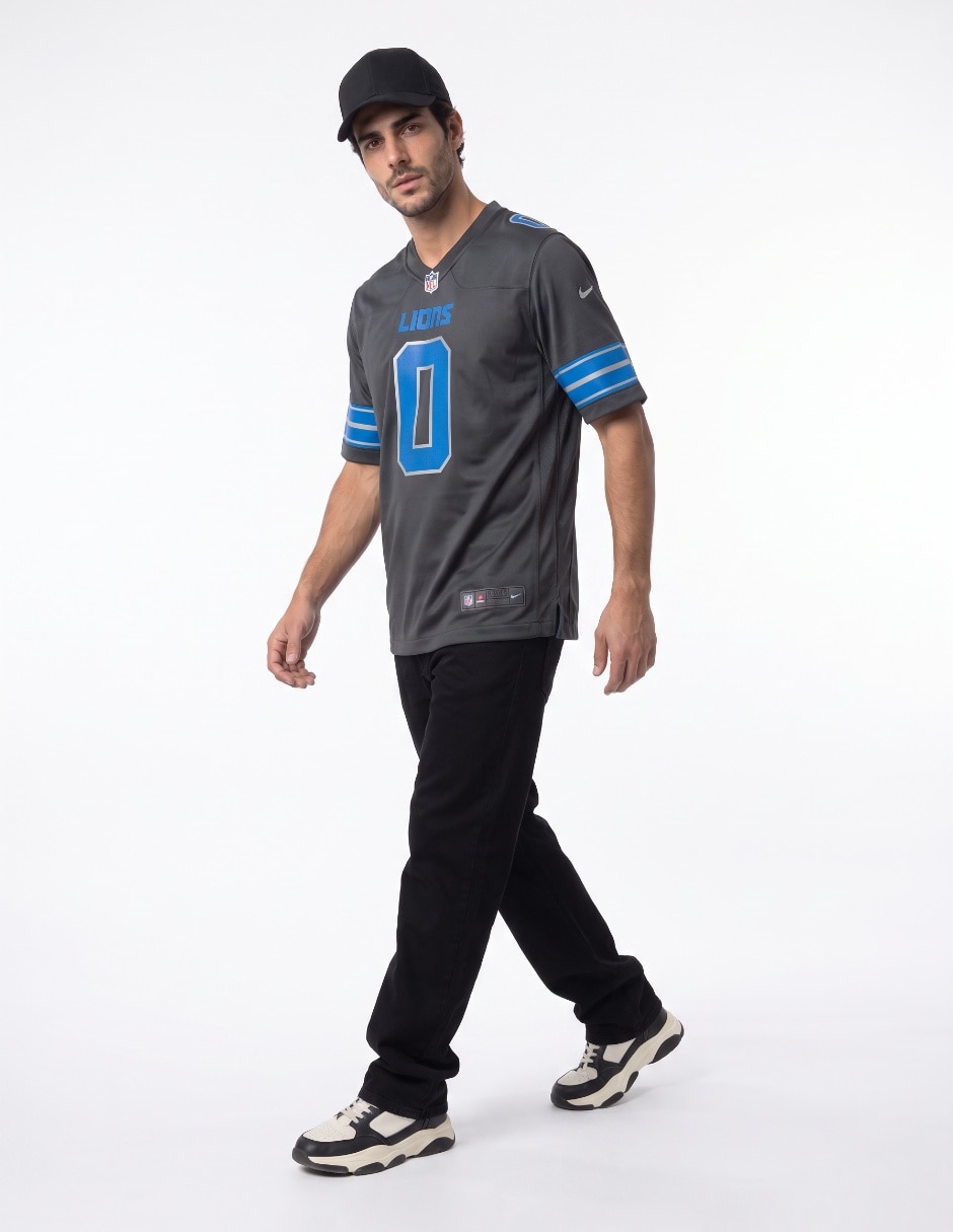 Jersey de detroit lions conmemorativo de manga corta jugador para hombre 3