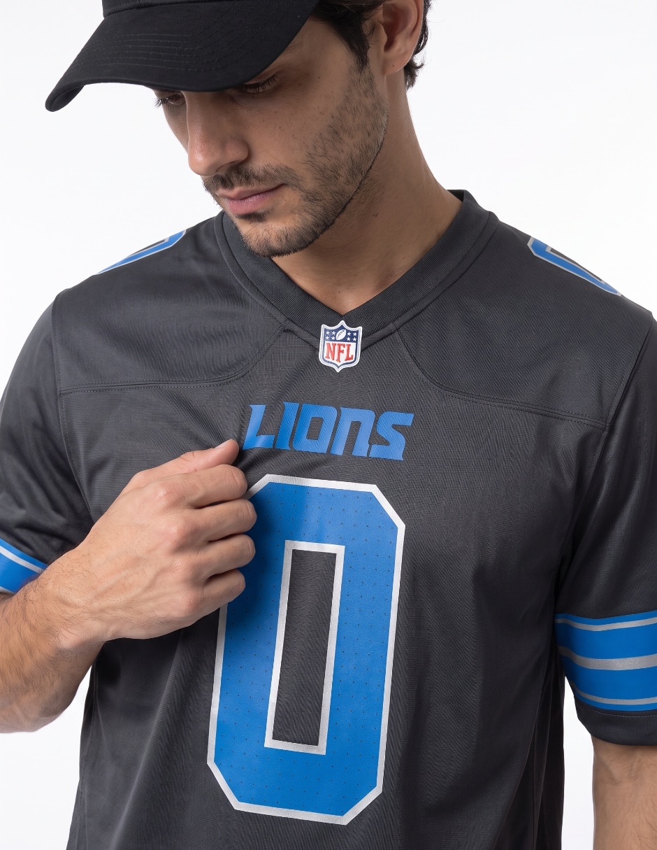 Jersey de detroit lions conmemorativo de manga corta jugador para hombre 4
