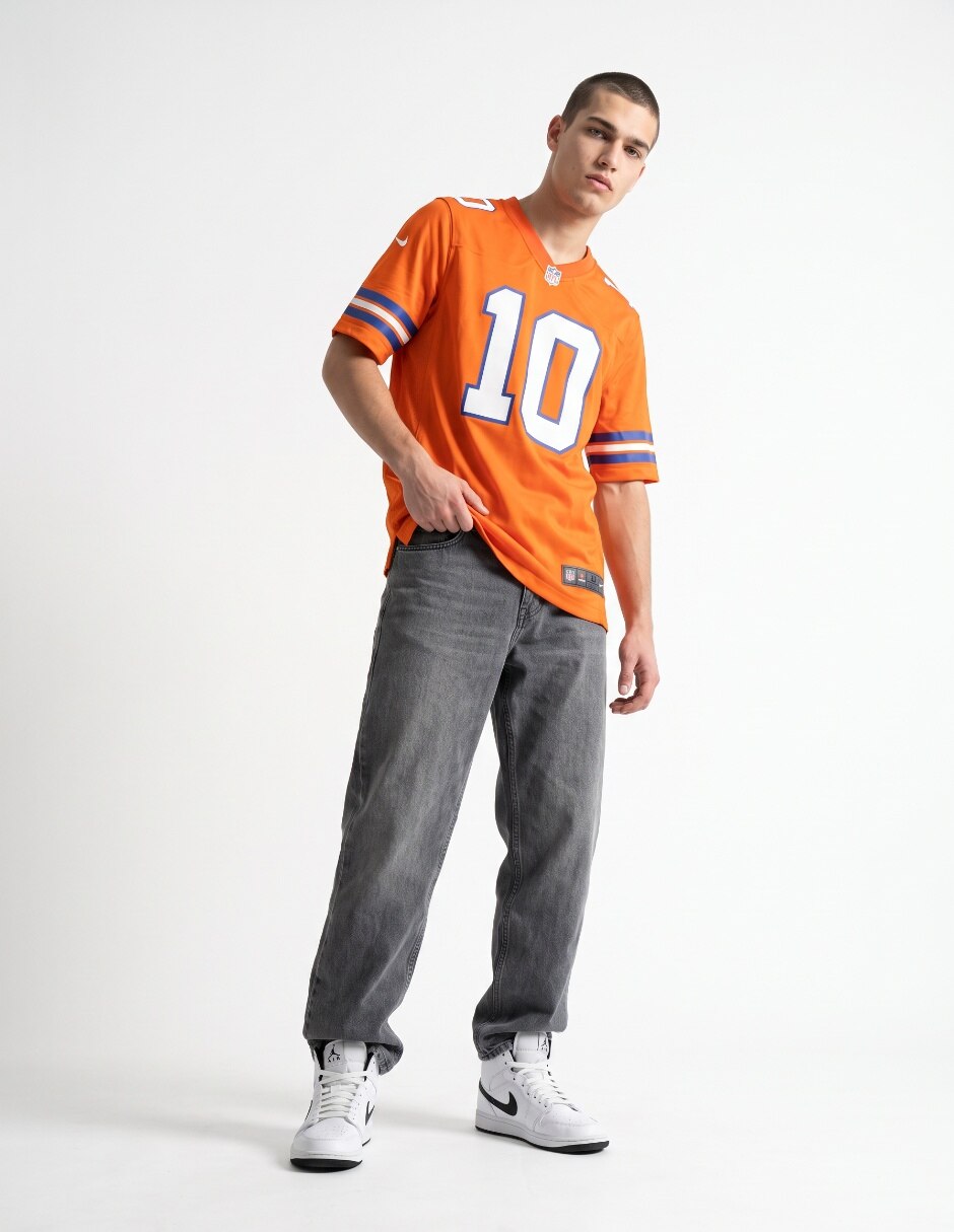 Jersey de denver broncos conmemorativo de bo nix manga corta jugador de hombre 3