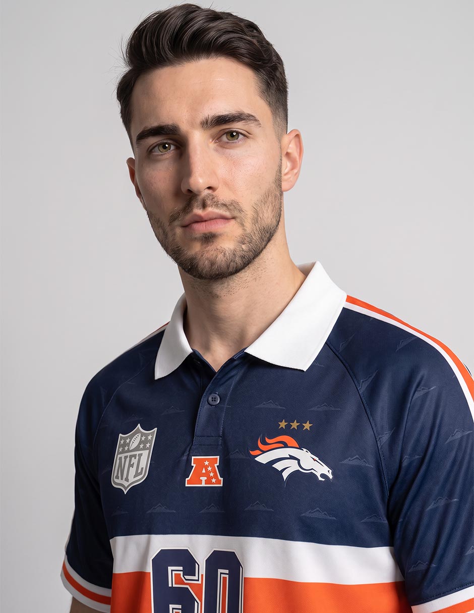 Playera deportiva para fútbol americano denver broncos de hombre 3