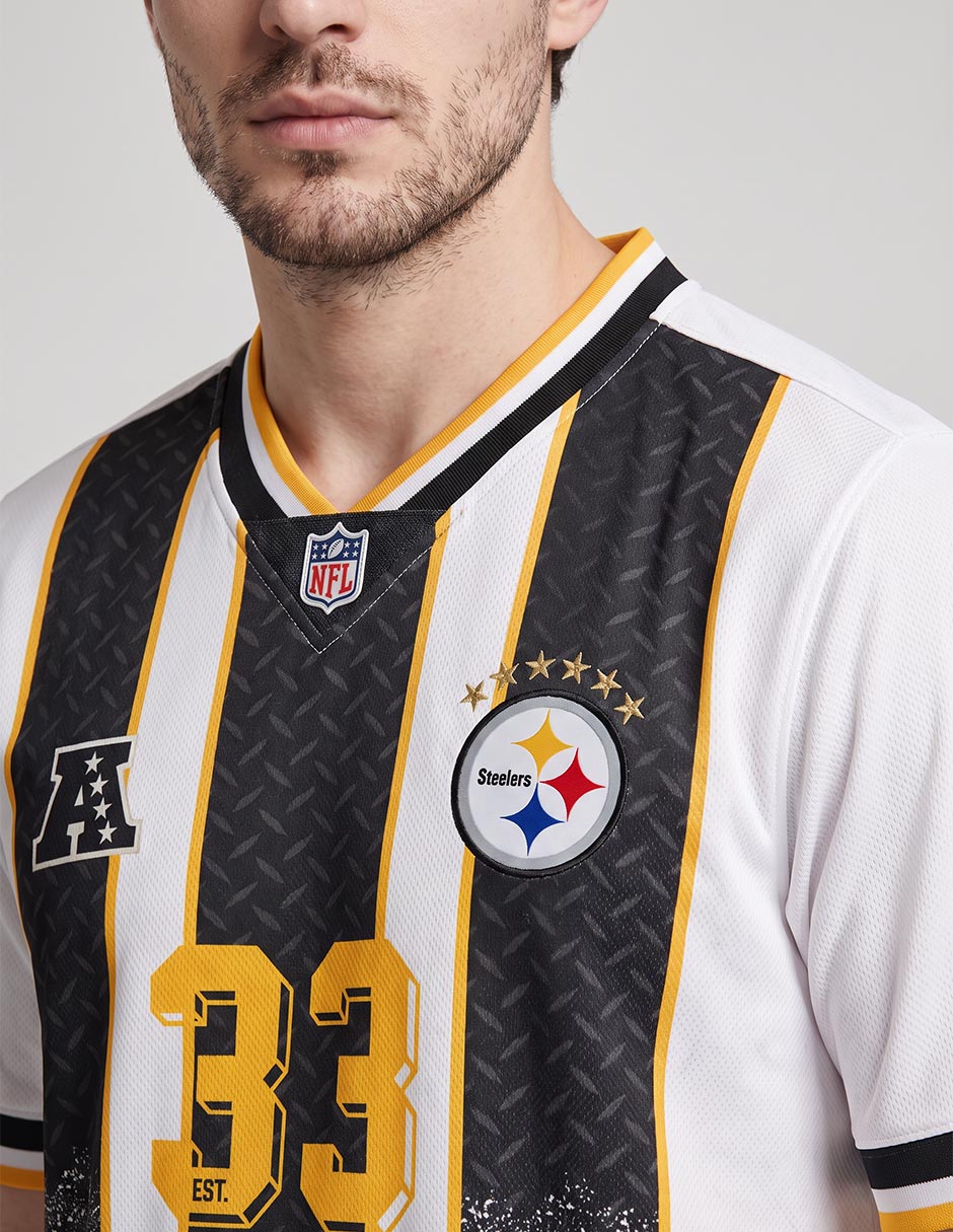 Playera deportiva para fútbol americano pittsburgh steelers de hombre 3