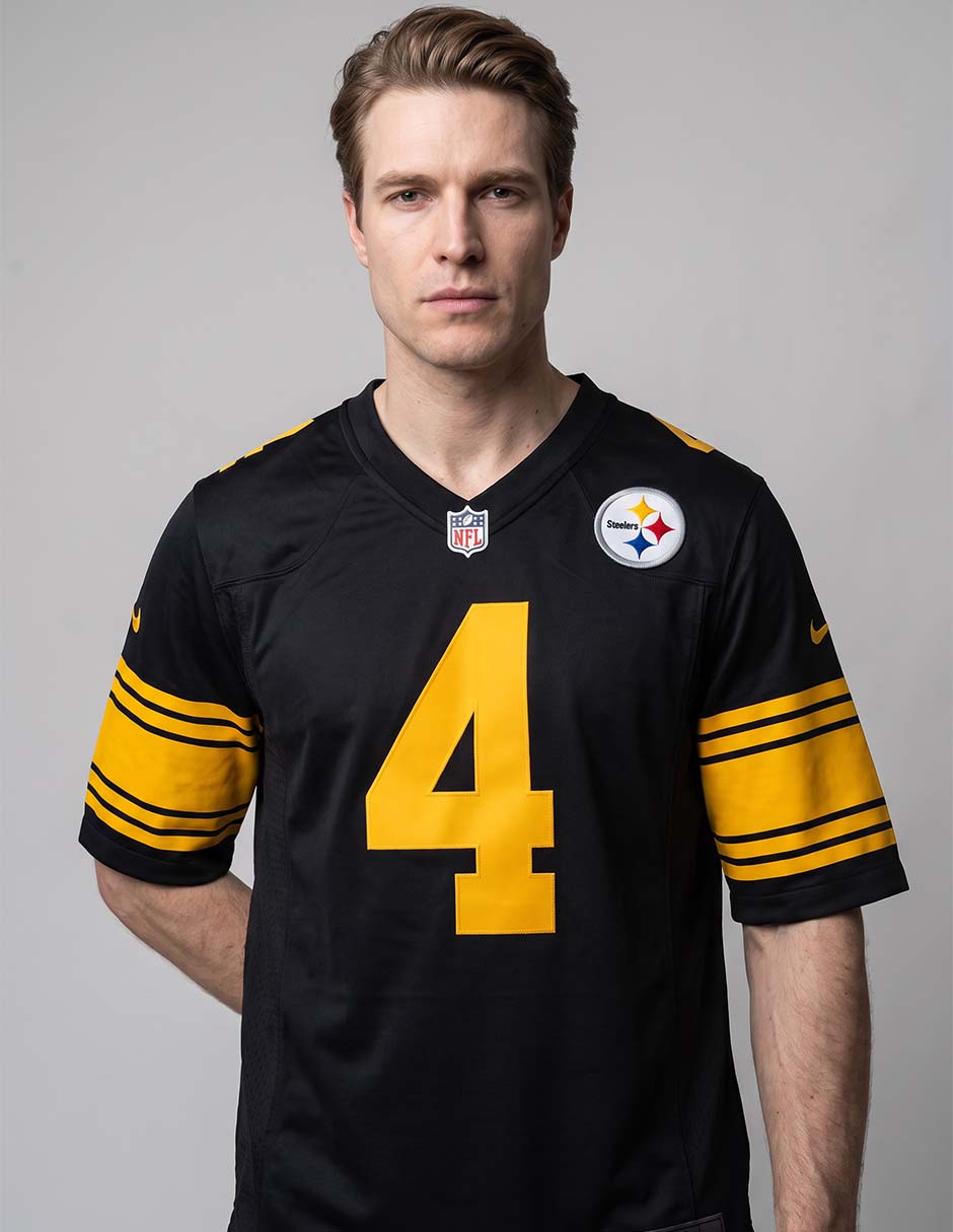 Jersey de Pittsburgh Steelers manga corta jugador para hombre 3