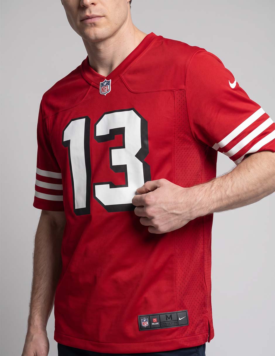 Jersey de san francisco 49ers de brock purdy manga corta jugador para hombre 3
