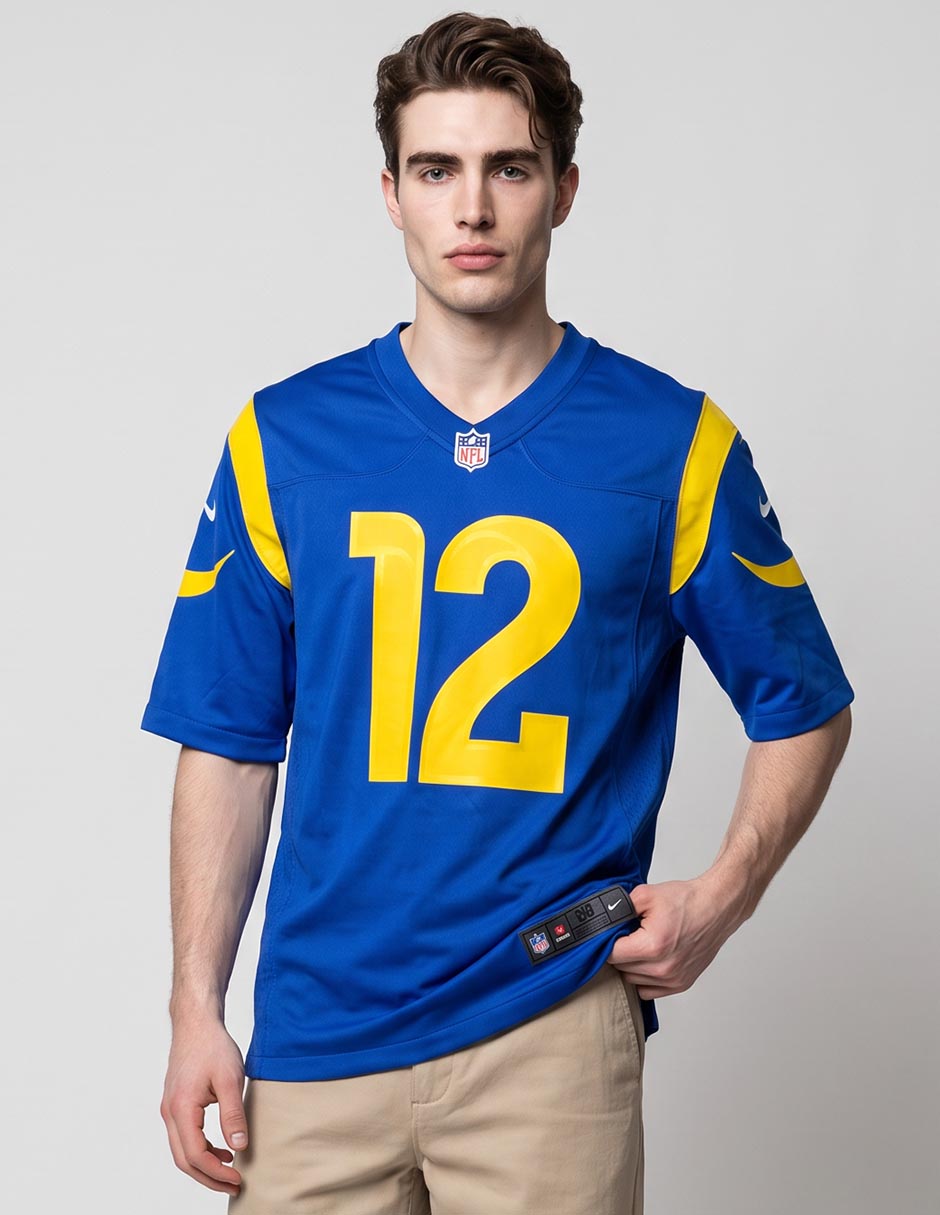 Jersey de Los Angeles Rams conmemorativo de Puka Nacua manga corta jugador para hombre