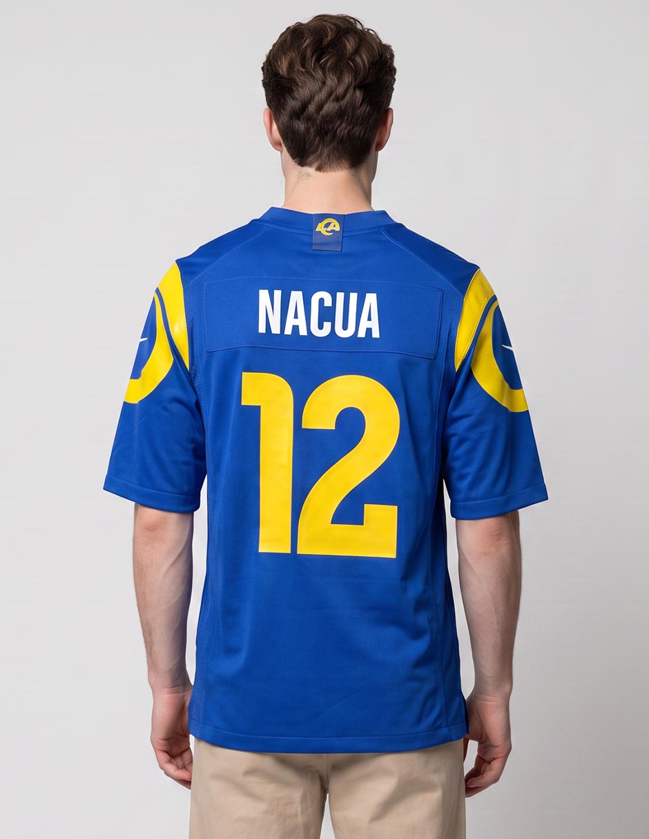 Jersey de Los Angeles Rams conmemorativo de Puka Nacua manga corta jugador para hombre 2